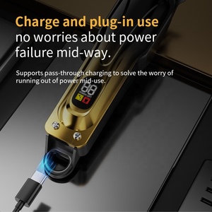 Tondeuse électrique sans fil OEM, nouvelle, pour hommes, machine à raser, rechargeable, tondeuse à <span class=keywords><strong>barbe</strong></span> électrique dorée pour hommes - Product Image 6