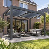 3x4 4x5m Maßgefertigte Luxus-Aluminium Pulverbeschichtete Motorisierte Pergola Pavillon Überdachung LED Umweltfreundliche Moderne Villa Balkon