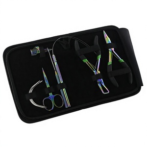Kit de Herramientas para Extensiones de Cabello de Uso Comercial, Alicates de Micro-Enlace de Acero Inoxidable, Gancho de Crochet, Tijeras de Bucle - Product Image 1