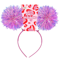 Xieli feuille bandes Pom Pom bandeaux clinquant boule moelleuse boucle de cheveux pompon bandeau pour la fête de la saint-valentin