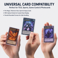 Lot de 100 protège-cartes 3x4 pour cartes de visite, en plastique souple et rigide, pour boîte de rangement de cartes à collectionner TCG