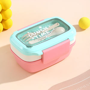 Bencircle B271 1250ml Cute Eco-Friendly BPA Free Plastic Lunch <b>Box</b> Set for Kids School Bento Food Storage <b>Container</b> Microwave - Product Image 3