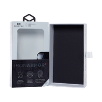 Boîte de couverture de téléphone portable en papier de luxe personnalisé de 2mm d'épaisseur Éponge de fenêtre en PVC plastification mate étui de téléphone portable élégant emballage à tiroir