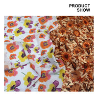 WI-B05 gros numérique imprimer haute qualité froissé en mousseline de soie polyester tissu vintage floral textile pour vêtements