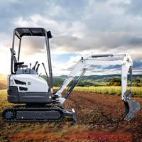 Livraison gratuite, mini-excavatrice Powston de 1,8 tonne avec moteur Kubota Yanmar, certifiée EPA CE, petite excavatrice hydraulique compacte