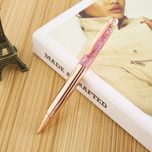 Stylo à bille en métal avec tube transparent multicolore et paillettes, papeterie élégante pour cadeaux d'invités de mariage - Product Image 4