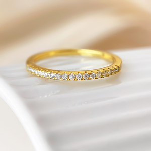 Anillo Apilable de Piedras Preciosas Clásicas de Alta Calidad, Chapado en Oro de 18K, Chapado en Rodio, Anillos de Dedo para Mujer - Product Image 2