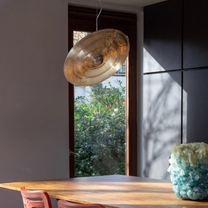 Kooij Fresnel Glass Pendant Light Round Led Single Head Home <b>Decor</b> <b>Lighting</b> - Product Image 2