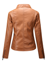 Nouvelle veste en daim style européen pour moto, imperméable, coupe-vent, écologique, fermeture éclair, coupe courte, pour femme