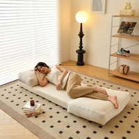 Canapé-lit pliable Cloud Roll, structure métallique, tissu, fauteuil inclinable en forme de L, éponge haute densité, design créatif, chambre à coucher, balcon