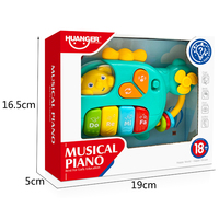 Huanger New Arrival Musical Instrument Toy Aircraft Shape with Piano Friendly Bear Driver Educational Toys for Kids