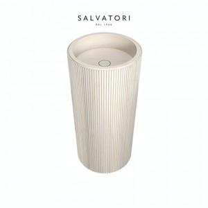 Salvatori Adda moderno onice Freestanding lavabo Adda bagno a coste in pietra ovale a forma di fiore in raso opaco armadietto bagni moderni - Product Image 1