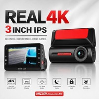 Caméra de tableau de bord double objectif 4K avant et 1080P arrière, DVR de voiture avec WiFi intégré, écran IPS 3 pouces, batterie 200 mAh, Type C, H265, automatique