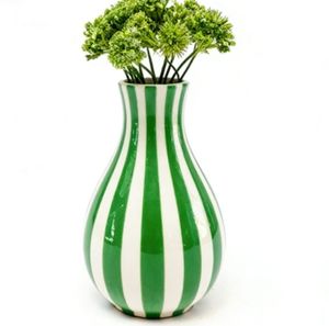 Jarrón de Porcelana Moderno con Diseño de Rayas Mate Jalo para Sala de Estar, Dormitorio, Oficina, Hoteles, Restaurantes, Uso Diario - Product Image 2