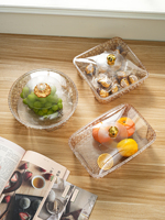 Boîte à bonbons carrée exquise, plateau à fruits avec couvercle transparent anti-poussière, plat pour le salon, table basse, plateau alimentaire
