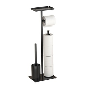 <span class=keywords><strong>Portarotolo</strong></span> da terra YOTO con porta scopino in acciaio al carbonio verniciato a polvere per bagno - Product Image 4