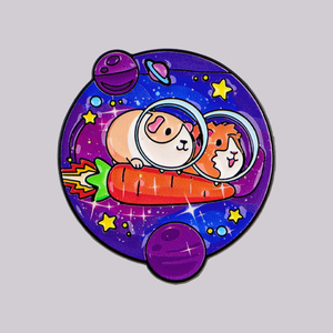 Broche astronaute mignonne en émail pour cochon d'Inde, idéale pour badges, sacs à dos, vêtements, accessoires, bijoux amusants, cadeaux pour amis - Product Image 1