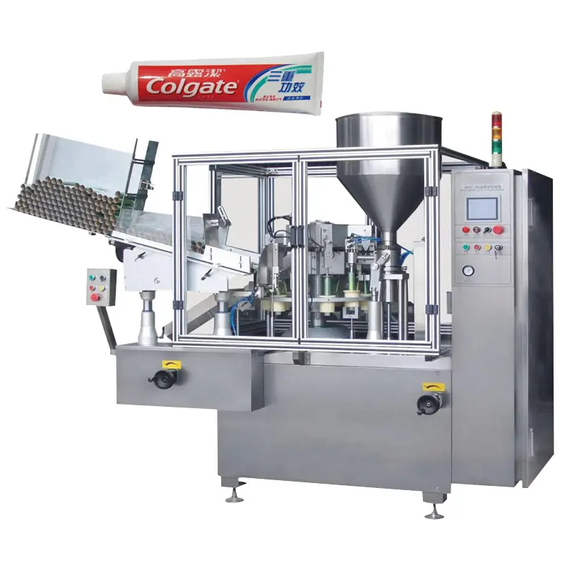 Automatic cream tube filling and sealing machine for food cosmetic