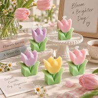 Bougie parfumée artisanale en cire de paraffine et de soja en forme de tulipe pour la décoration de la maison, les anniversaires, les mariages, la Saint-Valentin et l'aromathérapie (vente en gros)
