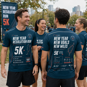 เสื้อวิ่งวันปีใหม่ 5K ฟิตเนสชาเลนจ์ ชุดกีฬาวิ่งแบบกำหนดเอง - Product Image 4