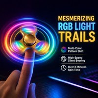 Jouet tendance LED Fidget Spinner lumineux anti-stress, spinner manuel sensoriel doux pour le bureau, soulagement de l'anxiété