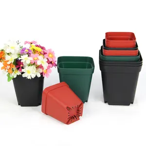 Vente chaude mini pot de fleur de pépinière en plastique carré durable macetas para plantas pot de plante succulente