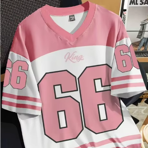 Camiseta de Fútbol de Entrenamiento con Uniforme de Equipo de Verano, Cuello en V, Manga Corta, Camiseta de Fútbol Retro, Camisetas para Hombre - Product Image 1