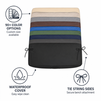 Housse de coussin de banc en cuir PU imperméable multicolore sur mesure avec sangles de fixation et housse amovible lavable pour siège extérieur