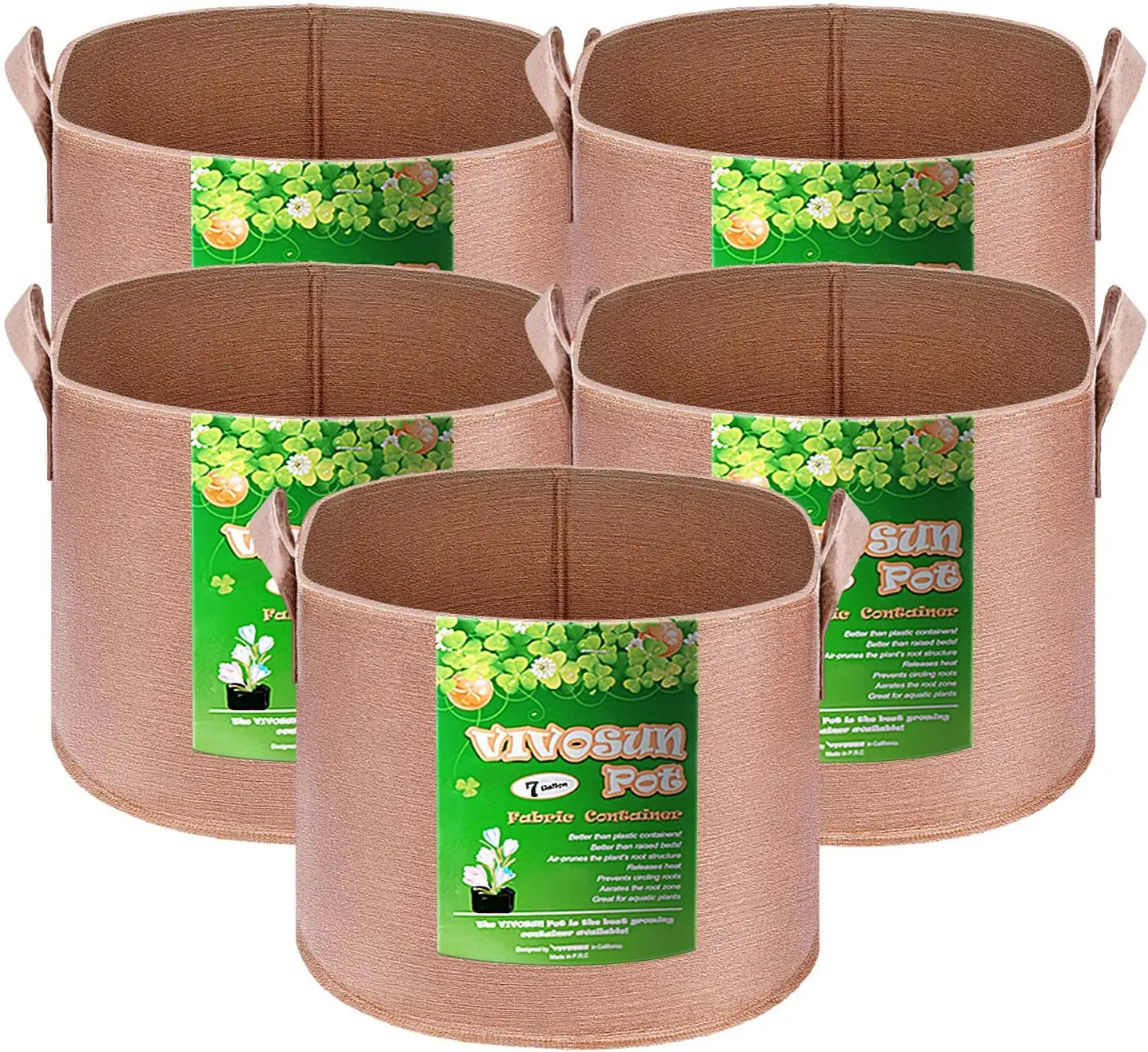 Bac de culture intelligent de jardin, 1, 3, 5, 7, 10, 15, 20, 25, 30, 50 ou 100 gallons de pot en tissu Non tissé, sacs de culture UV, vente en gros