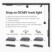 Spot LED intelligent sur rail, ultra-plat, haute puissance, 2700K, Culot GU10, Mini 5mm, 48V, Bras long, 230V, 2m, 20W, SAA, CRI 97, 2 fils, 90 Magnite, pour rail magnétique