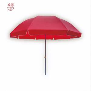 โรงงานร่มกันแดดขายส่ง ร่มโฆษณากลางแจ้ง ร่มกันแดดแบบพับสองชั้น โครงเหล็ก 8 ซี่ ร่มชายหาดขนาดใหญ่ รับสั่งทำ - Product Image 5