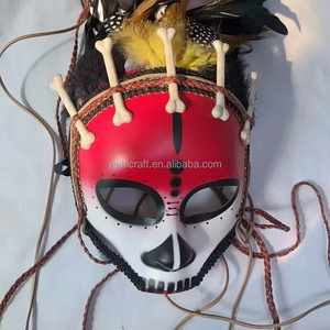 Masque de Sorcier HLC en Gros : Masque Magique Vaudou à Plumes Indiennes pour <span class=keywords><strong>Accessoire</strong></span> de Costume, Déguisement et Fêtes - Fabricant - Product Image 6