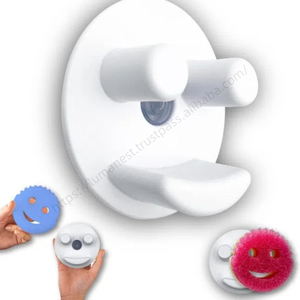 Étagère de cuisine multifonctionnelle en plastique avec support à éponge souriant pour la cuisine et la salle de bain - Product Image 1
