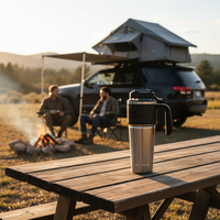 Mug à café en acier inoxydable 316, haute esthétique, avec poignée isolée, tasse portable pour le camping en plein air
