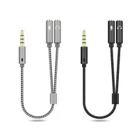 Adaptateur de câble audio pour casque, répartiteur jack 3,5 mm mâle vers 2 femelles, rallonge en Y pour écouteurs, téléphone, ordinateur portable, PS5, MP3, microphone