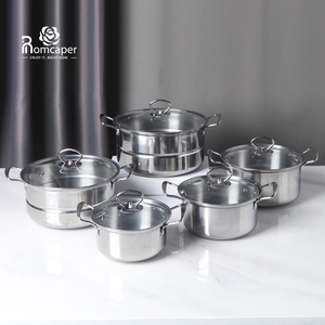 OEM Cheap Price 5 10 Pcs <strong>Saucepan</strong> <strong>Big</strong> Pot Induction Kitchen Ware Cooking Pots Stainless Steel Chinese Cookware Pot Set - Product Image 6