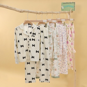 幸运芽定制印花长袖长裤服装套装长袖女士睡衣套装 - Product Image 4