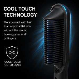 Brosse lissante ionique professionnelle MCH avec revêtement céramique anti-brûlure et écran LED pour usage domestique ou hôtelier - Product Image 1