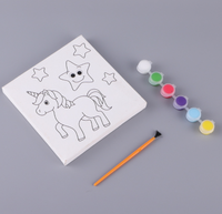 Kit de peinture par numéros et dessin animé personnalisé pour enfants comprenant un cadre en toile avec une brosse dans la décoration murale de la chambre