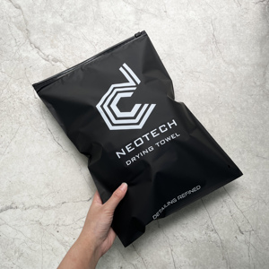 Custom Logo Matte Black Plastic Zipper Bag, Frosted Ziplock Packaging Pouch For Towel & <b>Shoes</b> & Clothing - Product Image 6