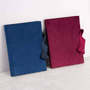Blue Red Velvet <span class=keywords><strong>Notebook</strong></span> Nhật Ký Phác Thảo Sách Phụ Nữ Đẹp Nhật Ký Chương Trình Nghị Sự Máy Tính Xách Tay Với Ribbon Ribbon - Product Image 2