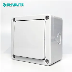 Shinelite-interruptor eléctrico de pared impermeable IP66, 1 entrada y 1 vía, para exteriores, Reino Unido