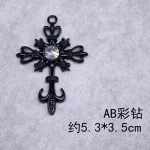 2025 HotsaleDIY Vintage joyería Cruz Mini espada colgante Material natación negro hueco Cruz colgante llama pendientes Accesorios - Product Image 5