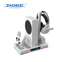 Support de charge et de refroidissement vertical DOBE pour Xbox avec ventilateur RGB et crochet pour écouteurs, compatible avec les accessoires Xbox Series X/S