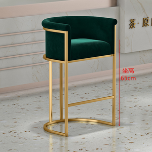Wholesale Luxury Commercial Stainless Steel Velvet <b>Bar</b> <b>Stool</b> High Chair Upholstered Kitchen <b>Bar</b> for Home Hotel Furniture - Product Image 1