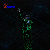 Fibre optique et LED Michael Jackson Costumes de danse Performance Wear Vêtements lumineux Lueur dans le noir Robes Rave Vêtements