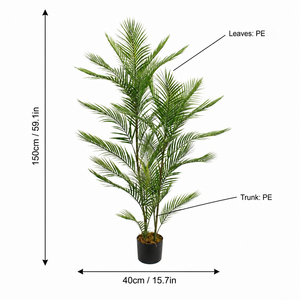 Palmier <span class=keywords><strong>Areca</strong></span> Artificiel Réaliste de 1,5 m, Plante en Pot Faux <span class=keywords><strong>Dypsis</strong></span> Lutescens pour Décoration Intérieure Salon Bureau Hôtel - Product Image 3