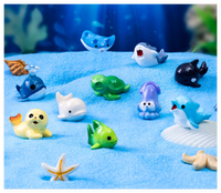 Figurines mignonnes en vrac pour la plage résine gâteau topper thème océan décoratif jardin tortue créatures animal marin miniature enfant jouet