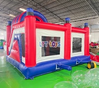 Snelle installatie draagbare opblaasbare springkussencombinatie met glijbaan, opblaasbaar springkasteel, mobiel entertainment en weekendfeestverhuur