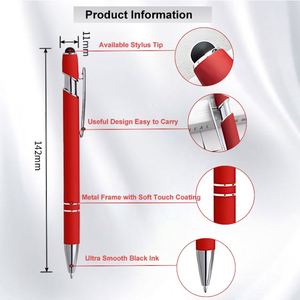 Bolígrafo de Lujo con Logotipo Personalizado, de Goma Suave al Tacto, para Negocios, Oficina, Deportes, Bolígrafo de Metal Personalizado con Punta Táctil - Product Image 3